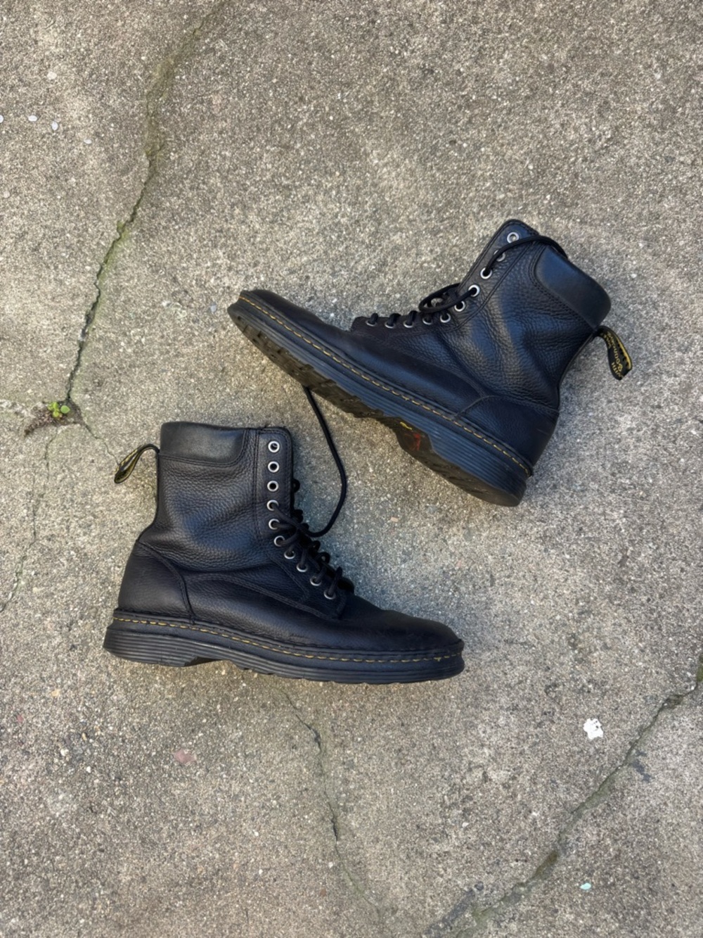 Dr. Martens Vincent Black Leather Boots Men’s Size 8 Lace Up Combat